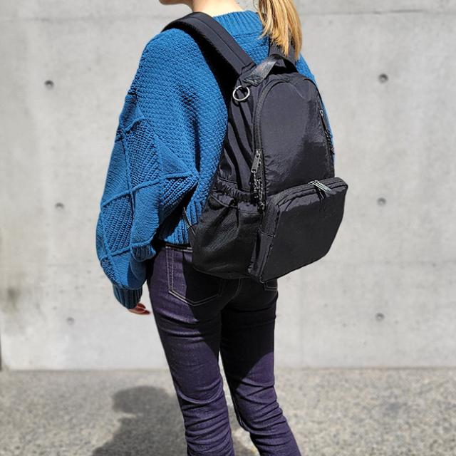 Healthknit Product シンプル リュックサック リュック A4 大容量 ポケット多め ライトデイパック バックパック 旅行 通勤 通学 おしゃれ 18L マザーズバッグ ブラック_6