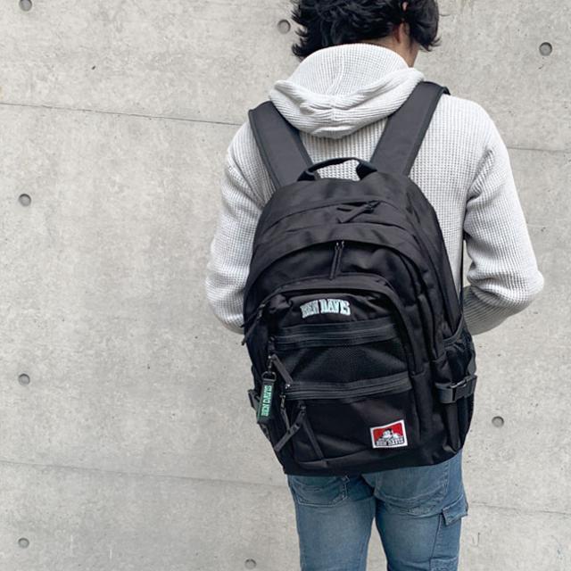 BEN DAVIS ベンデイビス リュック リュックサック 黒 二層 2ルーム 通学 BEN DAVIS ベンデイビス リュック リュックサック 黒 二層 2ルーム