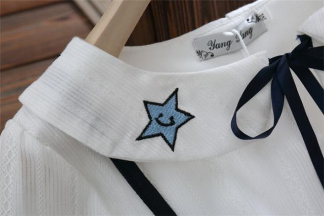 丸襟 ワンピース 半袖 お洒落 ワンピース 大人可愛い 星柄 ワンピース 刺繍ワンピース 森ガール ワンピース 女子高生 レイヤードスタイルの通販はau Pay マーケット Srs