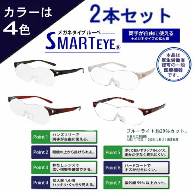 2本セット 拡大鏡 ルーペ メガネ おしゃれ スマートアイ Smarteye 眼鏡 メガネ型ルーペ 拡大 鏡 プレゼント ギフトの通販はau Pay マーケット ｌ ｍ ａ ハワイアンジュエリー Au Pay マーケット店