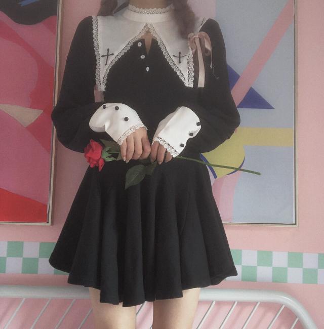 ss ワンピース ミニ丈 フリル襟付き ブラック オルチャン 韓国ファッション プチプラ Taの通販はau Pay マーケット Ar33 アルミミ