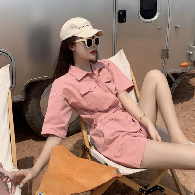 ss レディース オールインワン パンツスーツ 半袖 ショートパンツ ピンク オルチャン 韓国ファッション プチプラ Taの通販はau Pay マーケット Ar33 アルミミ