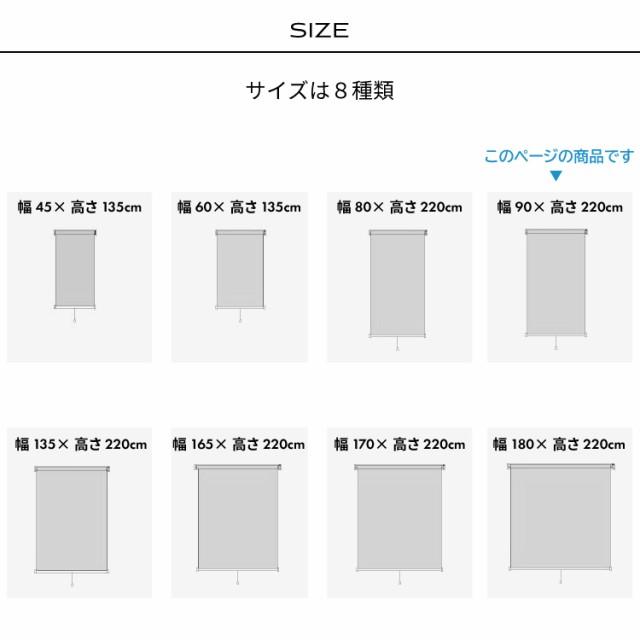 カバー付きロールスクリーン エクシヴ遮光 90cm×220cm ブラインド