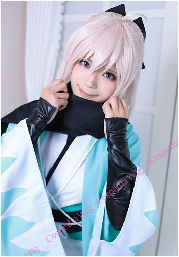 Fate/Grand Order　沖田総司 風 ウィッグ　キャラウィッグ　コスプレウィッグ　フルウィッグ　コスプレ　耐熱｜au PAY マーケット