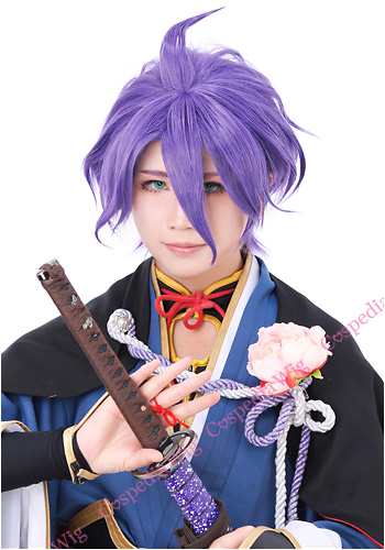 刀剣乱舞 歌仙兼定 風 ウィッグ　キャラウィッグ　コスプレウィッグ　フルウィッグ　コスプレ　耐熱の通販は