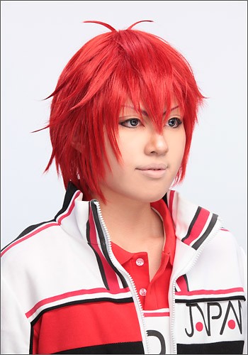 新 テニスの王子様 丸井 ブン太 風 ウィッグ キャラウィッグ コスプレ 