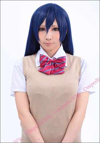 ラブライブ!　園田 海未　風 ウィッグ　キャラウィッグ　コスプレウィッグ　フルウィッグ　コスプレ　耐熱｜au PAY マーケット