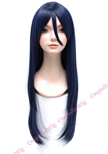 【即納】ロングストレート(80cm)　ブルーブラック　ロング ストレート コスプレウィッグ コスプレ ウィッグ wig コスウィッグ 耐熱 ハロ｜au  PAY マーケット