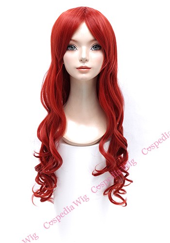 【即納】ロングウェーブ　ガーネットブラウン　ロング ウェーブコスプレウィッグ コスプレ ウィッグ wig コスウィッグ 耐熱 ハロウィンの通販は