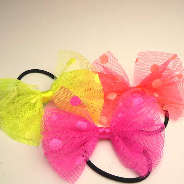 レビューで10 ポイント ヘアアクセサリー ヘアゴム キッズ 子供 女の子 髪飾り リボン ドット柄 ネオンカラー バレエ バレエ用品の通販はau Pay マーケット パールパティ