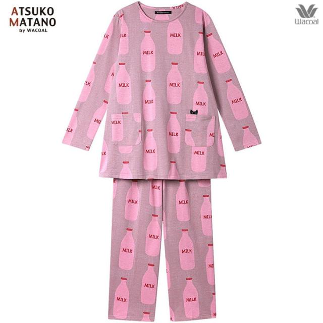 新品ワコール正規品✨✨マタノアツコ レディースパジャマ 長袖 M ネコ黒猫 ワコール Wacoal マタノアツコ ATSUKO MATANO 長袖 パジャマ