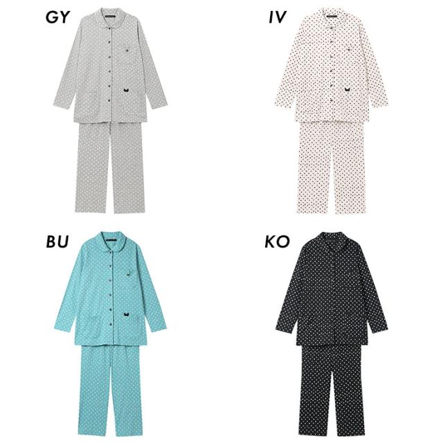 ワコール 新品 マタノアツコ 長袖パジャマ Lサイズ ドット柄 マタノアツコ ワコール wacoal パジャマ ルームウェア ナイト