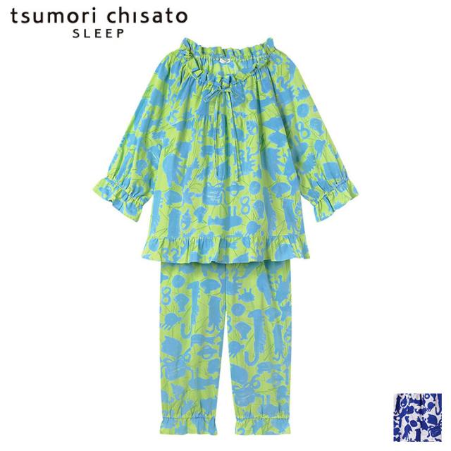 ツモリチサト tsumori chisato ワコール wacoal パジャマ ルームウェア 部屋着 半袖 数字モチーフと海で見つけた生物や宝物を表現した柄 ツモリチサトスリープ UDT211