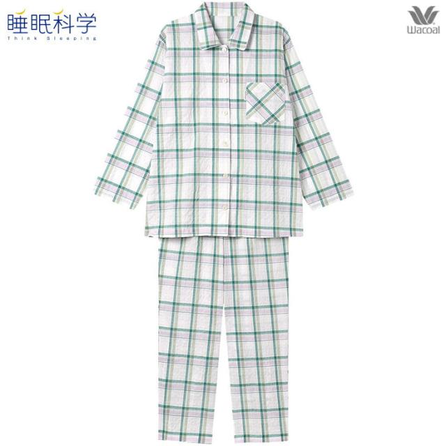 【新品】ワコール　睡眠科学　定番シャツパジャマL/① Wacoal 睡眠科学パジャマ Lサイズ 定番シャツパジャマ ワコール