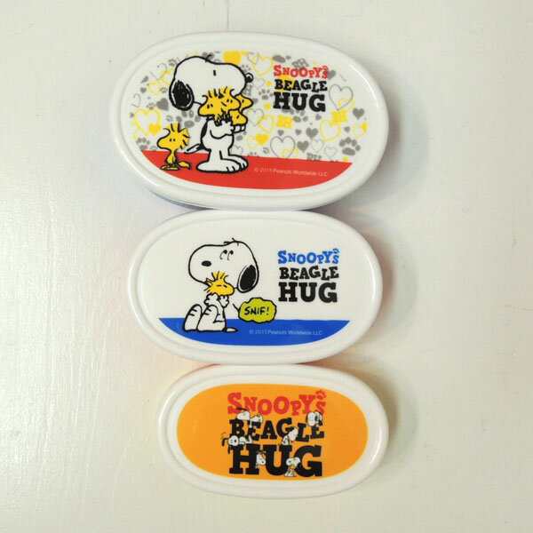 Peanuts ピ ナッツ Snoopy スヌーピー ビーグルハグ シール容器 3pセット 箱 の通販はau Wowma Relax