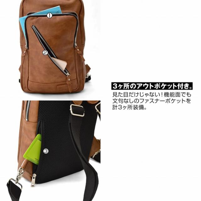 バッグ メンズ リュック リュックサック ボディバッグ ワンショルダーバッグ 通勤 通学 ビジネス 2way B5 収納 合成皮革 人気 ブランド の通販はau Pay マーケット Y Select