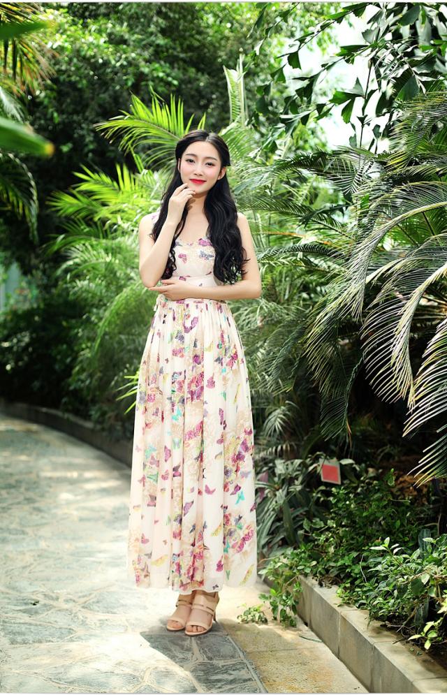 シフォンロング蝶々柄ワンピース リゾートワンピース ビーチワンピース ハイウエスト ノースリーブワンピース 大きいサイズの通販はau Pay マーケット ココローズ