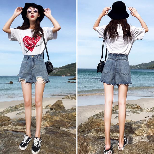 ダメージデニムショートパンツ ホットパンツ デニムパンツ ショートパンツ パンツ デニム ショート ハイウエスト ダメージ の通販はau Pay マーケット ココローズ