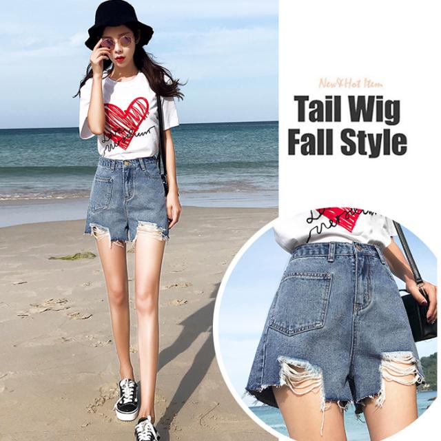 ダメージデニムショートパンツ ホットパンツ デニムパンツ ショートパンツ パンツ デニム ショート ハイウエスト ダメージ の通販はau Pay マーケット ココローズ