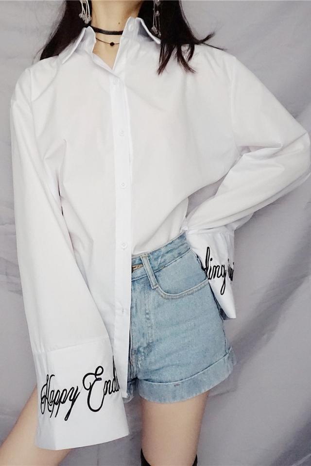 清楚な 大人の雰囲気 刺繍入りオーバーシャツ オシャレ かわいい デート 春 夏 人気 コーデの通販はau Pay マーケット Happinessshop Au Pay マーケット店