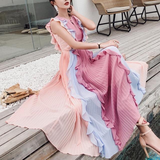 グラデーション フリル ワンピース オシャレ かわいい デート 春 夏 人気の通販はau Pay マーケット Happinessshop Au Pay マーケット店