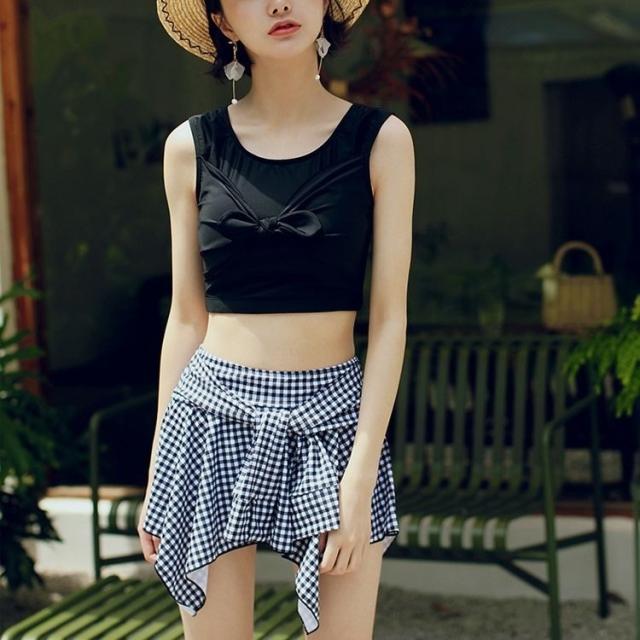 大人かわいい フロントリボン 腰巻 スタイル風 ギンガム チェック 水着 オシャレ かわいい デート 春 夏 人気 コーデの通販はau Pay マーケット Happinessshop Au Pay マーケット店