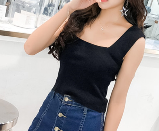 胸元涼やか ノースリーブ ニット ベスト オシャレ かわいい デート 春 夏 人気 コーデの通販はau Pay マーケット Happinessshop Au Pay マーケット店