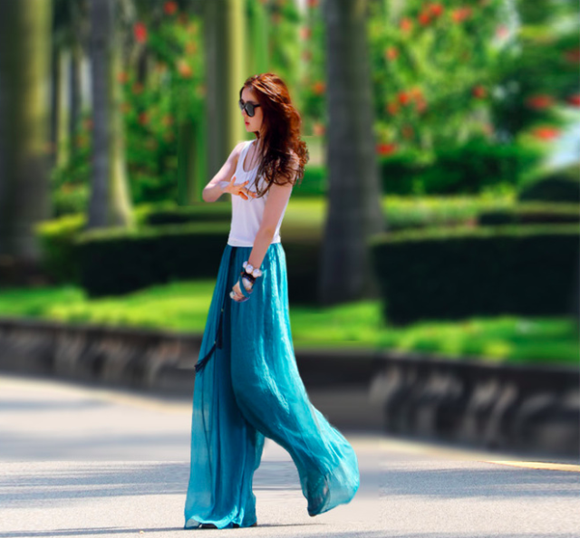 ワイドパンツ シフォン トレンド パンツ オシャレ かわいい デート 春 夏 人気 コーデの通販はau Pay マーケット Happinessshop Au Pay マーケット店