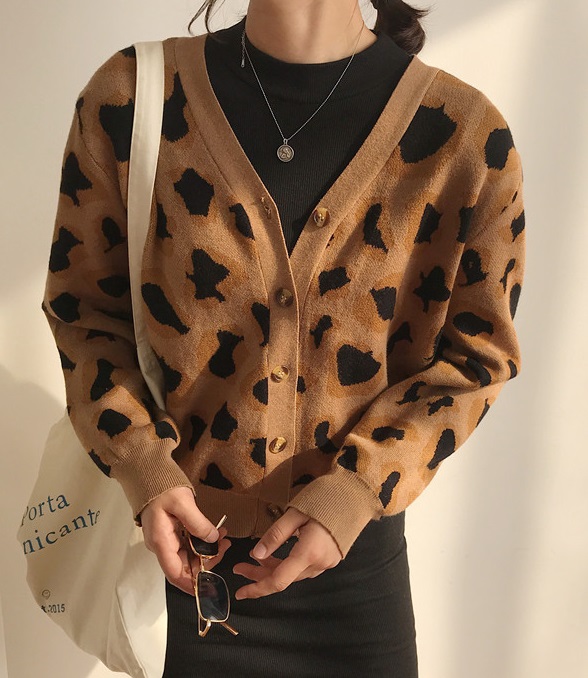 レオパード柄 カーディガン ワンピース セットアップ ツーピース おしゃれ 休日 コーデ オルチャン 韓国 秋 冬 人気 新作の通販はau Pay マーケット Happiness Shop