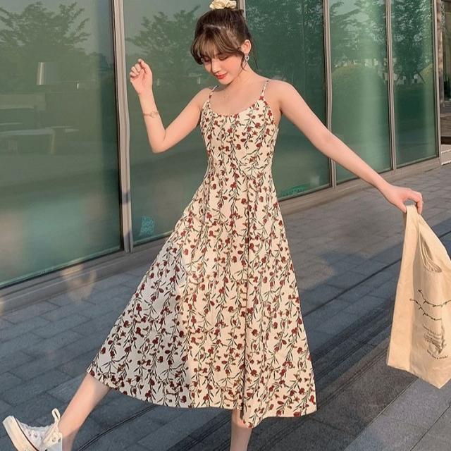 ワンピース リゾートワンピ 夏 大人 花柄 ひざ下 ロング サマードレス Aライン キャミワンピ ノースリーブ 大きいサイズの通販はau Pay マーケット Happinessshop Au Pay マーケット店