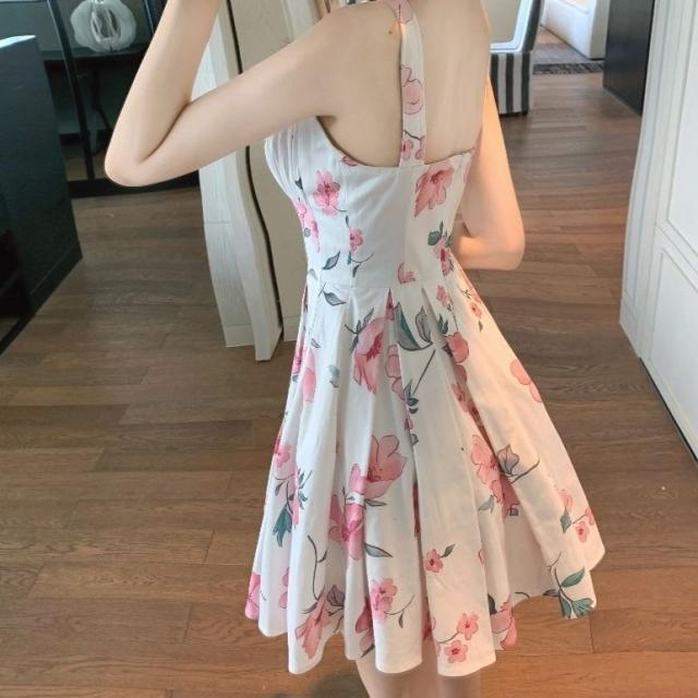 ワンピース ミニ ワンピ ノースリーブ キャミ 花柄 ショート丈 Aライン 夏 春 リゾート の通販はau Pay マーケット Happinessshop Au Pay マーケット店