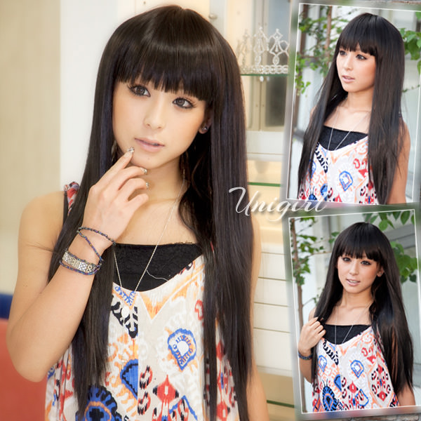 フルウィッグ ロング 巻けるぱっつん前髪ウィッグ シルキーストレート 全5色 ブラウン 茶 ブラック 黒 セミロング ウイッグ 耐熱の通販はau Pay マーケット ドリームリアライズ