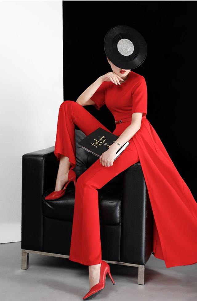 ロングドレス 結婚式 二次会 お呼ばれ パーティードレス かっこいい パンツドレス 半袖 ロング丈 スリット スリム ワンピース 代 30代 の通販はau Pay マーケット An Allure レディース ファッション