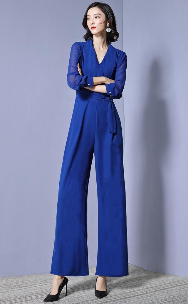 パンツドレス 結婚式 二次会 お呼ばれ パーティードレス 袖あり ワイドパンツ 大きいサイズ 腰帯 透け感 代 30代 40代の通販はau Pay マーケット An Allure レディース ファッション