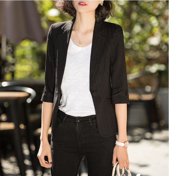 アウター ジャケット テーラード 五分袖 ロールアップ 薄手 ワンボタン 無地 シンプル ミディアム丈 大人カジュアル レディース テレワーの通販はau Pay マーケット An Allure レディース ファッション