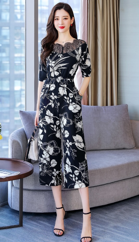 パーティードレス 結婚式 二次会 パンツ 代 30代 エレガント 上品 ハイウエスト 花柄 レース 半袖 ジャンプスーツ 大きいサイズの通販はau Pay マーケット An Allure レディース ファッション