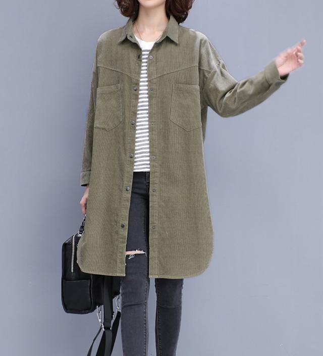 ミリタリーシャツ レディース ジャケット オーバーサイズ 大きめ コーデュロイ 長袖 フロントボタン カジュアル 大人コーデ アウター 無の通販はau Pay マーケット An Allure レディース ファッション