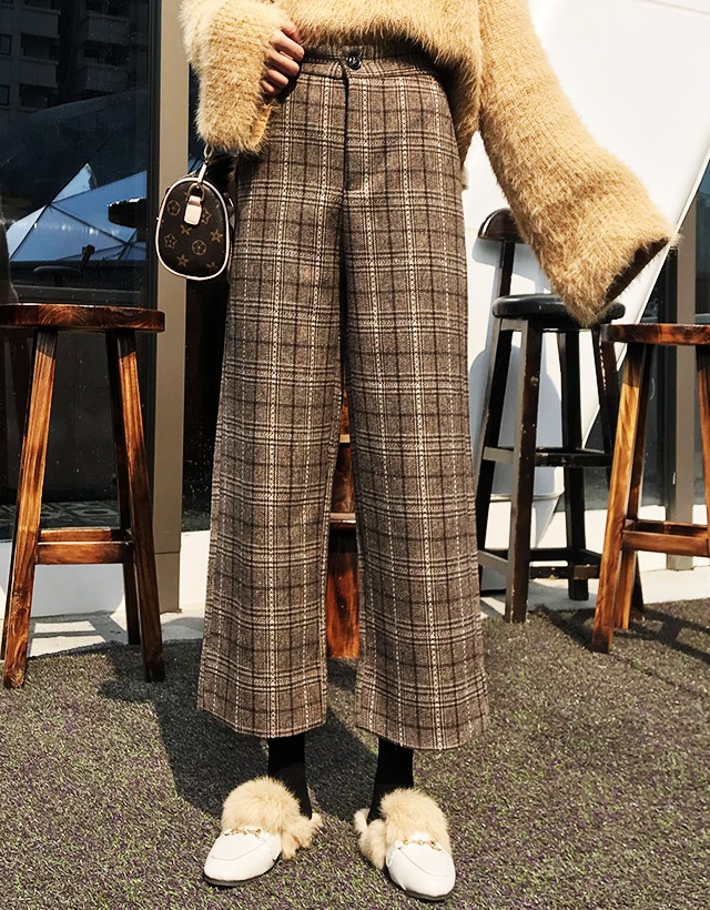 チェックパンツ レディース グレンチェック パンツ ストレートワイド ハイウエスト ゆるコーデ キュート 大人可愛い 春夏 大きいサイズの通販はau Pay マーケット An Allure レディース ファッション