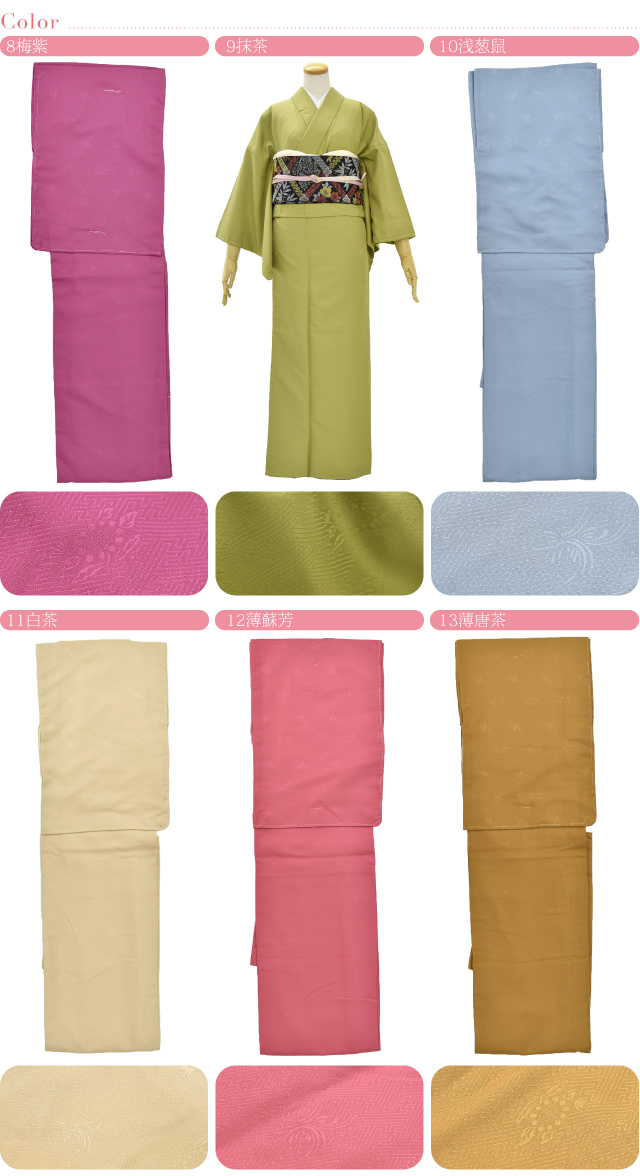 洗える着物 単品 袷用 リョウコ・キクチ RK色無地プレタ 袷せ 仕立て