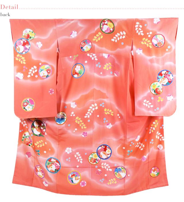 【着物と帯 時流】O24-30y◆七五三 7才女の子着物◆手描き友禅百貨店取扱品 着物と帯 時流】O25307◇仮仕立て 着物◇十三参り 手描き友禅 百貨店