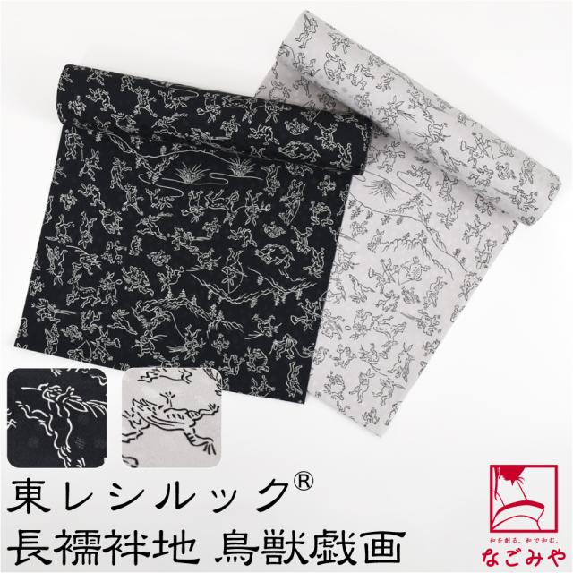 反物 長襦袢 袷用 単衣用 日本製 東レ シルック 友禅 長襦袢地 鳥獣戯画 小紋 紬用 紋綸子 地紋あり おしゃれ 大人 レディース 女性10024472