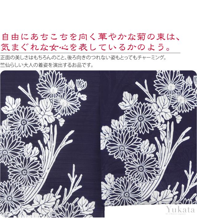 反物 浴衣地 夏用 日本製 竺仙 綿絽地染 1109束ね菊 江戸