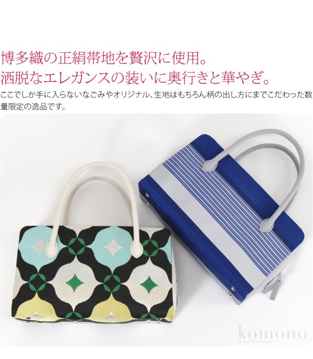 和装バッグ カジュアル 通年用 日本製 WASOUL 正絹 利休バッグ 博多織 帯地 着物 バック 普段使い 小紋 紬 手提げ 礼装 大人 レディース 女性 10024976_1