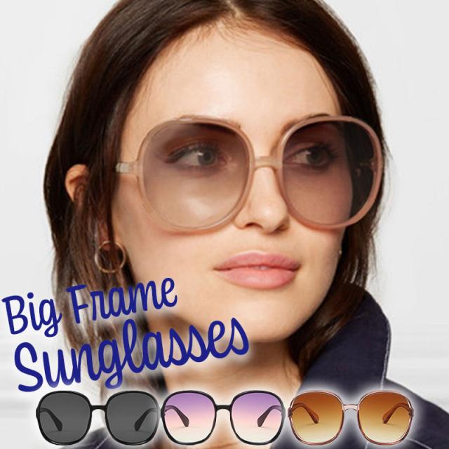 サングラス レディース ラウンド 大きめ メール便送料無料 ビッグフレーム レンズ グラデーション ブラック ピンク ウェリントン かわいの通販はau Pay マーケット Fournine