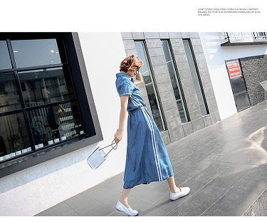 大人カジュアルなシャツワンピ デニムシャツ ワンピース ライン入り Laファッション リゾートコーデや旅行コーデに の通販はau Pay マーケット ｄｊ ｆｒｅａｋ