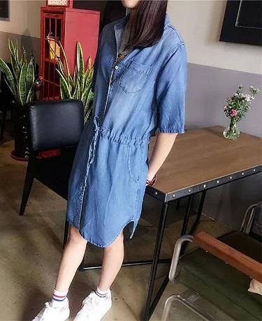 カジュアルデニムシャツ ミディアム丈 ボーイッシュ風 夏 リゾート 学生風コーデやママコーデに の通販はau Pay マーケット ｄｊ ｆｒｅａｋ