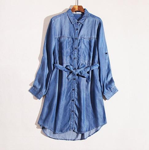 シンプルカジュアルシャツ デニム シャツワンピ ロング丈 定番コーデ おしゃれ女子 ママコーデや学校行事コーデに の通販はau Pay マーケット ｄｊ ｆｒｅａｋ
