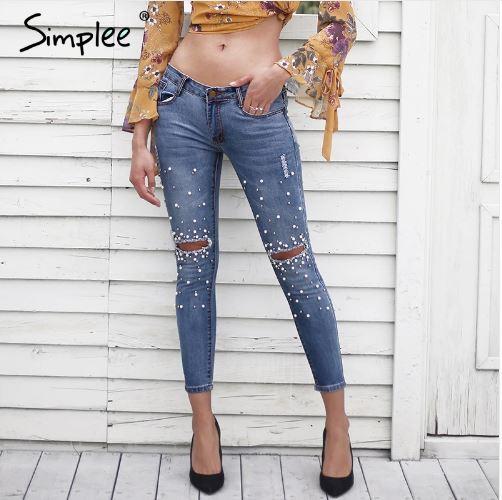 エレガントスキニーデニム アンクル丈ジーンズ ダメージ フェイクパール 秋冬 レディース 30代 40代 デート 女子会 お出かけの通販はau Pay マーケット ｄｊ ｆｒｅａｋ