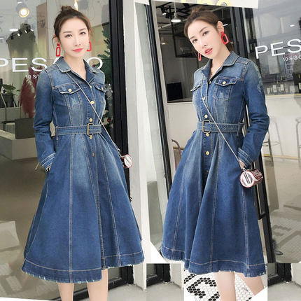 きれいめデニムワンピース シャツワンピ aライン ハイウエスト ミモレ丈 秋冬 レディース 30代 40代 オフィス 女子会 旅行の通販はau Pay マーケット dj freak