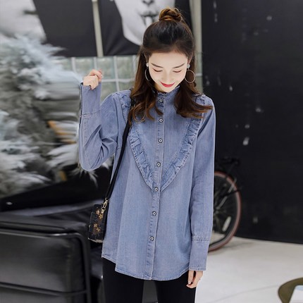 フェミニンデニムシャツ フリル ボトルネック ガーリー 長袖 トレンド 定番コーデ 秋冬 レディース 代 30代 通勤通学 女子会 お出かけの通販はau Pay マーケット dj freak フェミニンデニムシャツ フリル ボトルネック ガーリー 長袖 トレンド 定番コーデ 秋冬 レディース 代 30代 通勤通学 女子会 お出かけの通販はau Pay マーケット dj freak